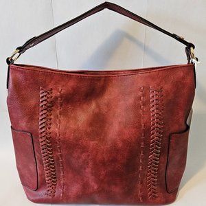 Alyssa Red Hobo Shoulder Bag, vegan leather